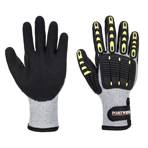 Anti Impact Cut Resistant Thermal Glove, Grey/Black, Style A729