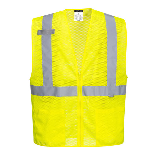 Economy Mesh Zip Vest, Yellow, Class 2