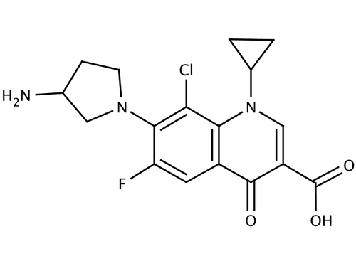 Clinafloxacin (C17H17N3O3), 25 mg