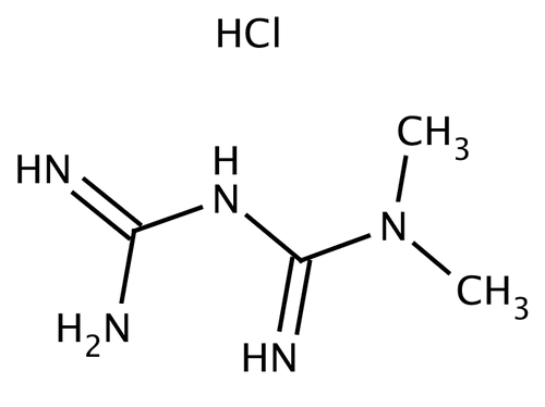 Metformin hydrochloride (C4H11N5·HCl), 25 grams