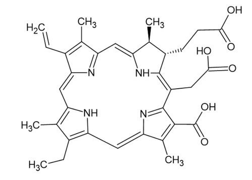 Chlorin E6 (C34H36N4O6), 100 mg