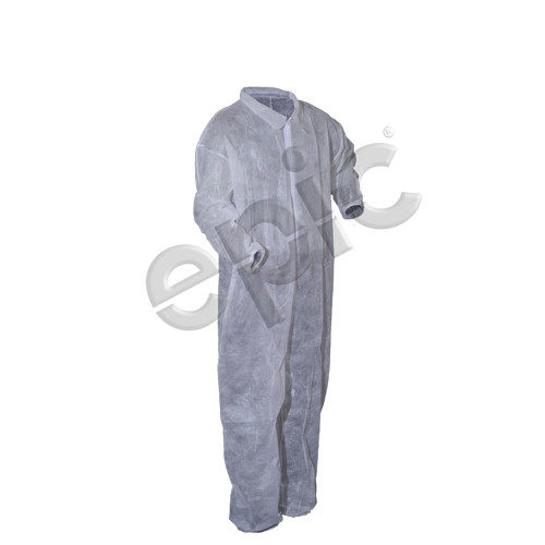 Disposable Coveralls, Polypropylene, with Collar, White, case/25