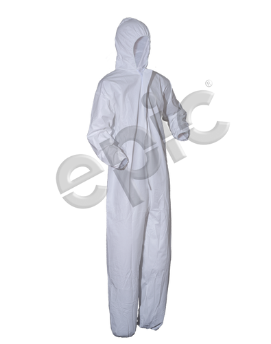 Disposable Coveralls, Microporous Coated with Hood, White, case/25