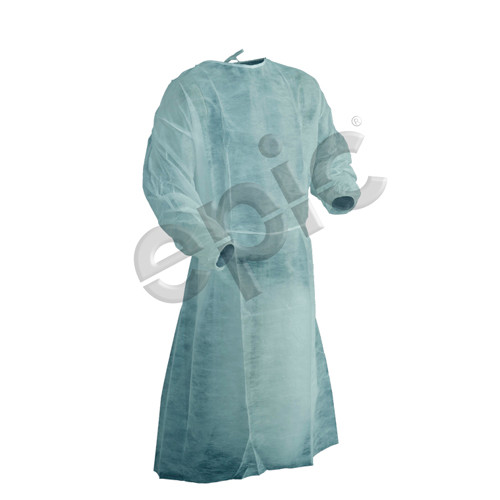 Disposable Medical Examination / Isolation Gown, Polypropylene, Blue, case/50