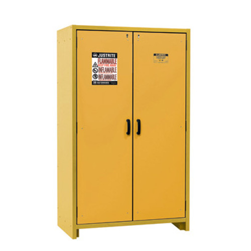 Justrite® EN Flammable Safety Cabinet, 30-Minute Rated, 45 gal, 3 shelf, Yellow