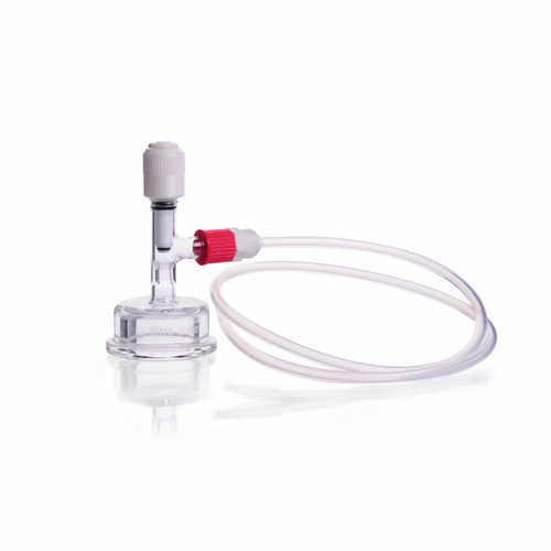 KIMBLE® Glass ultra-WARE® 47mm Pickup Adapter w/ 1/4" PTFE Tubing, Borosilicate Glass (DWK-953906-0047)