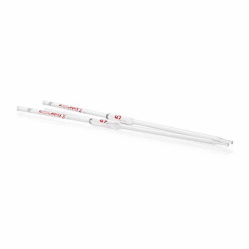 KIMBLE® KIMAX® Borosilicate Glass Volumetric Pipet, Class B, Batch Certified and Serialized, Color Code: Red, 10 ml, case/6