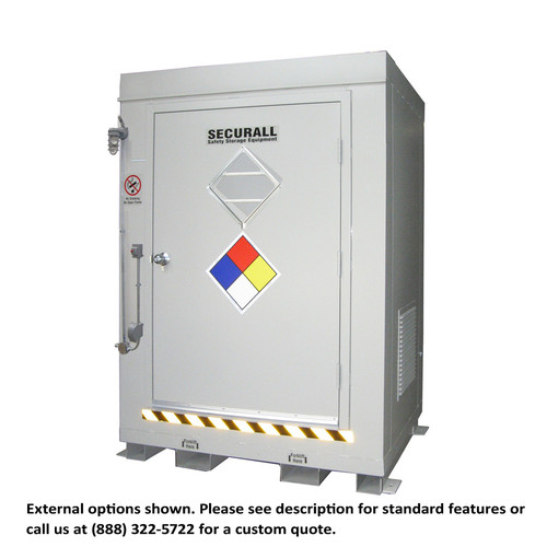 Insulated Chemical Building with Lighting, Shelves, 6'11"H x 5'W x 3'6"D