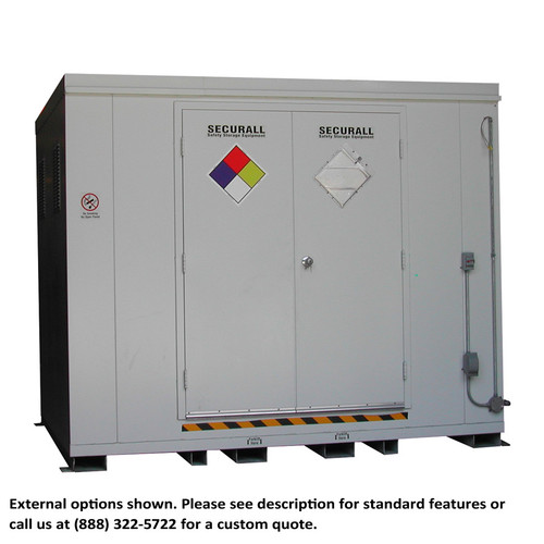 Insulated Chemical Building with Lighting, Shelves, 8'4" H x 10' W x 8' D