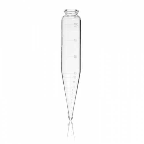 KIMBLE® Borosilicate Glass 8" Oil Centrifuge Tube, Standard, 100 ml, case/12