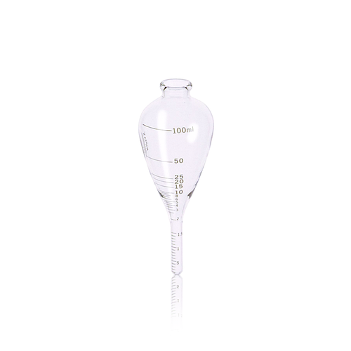 KIMBLE® Borosilicate Glass Pear-Shaped Centrifuge Tube, Stem, 100 ml, case/12