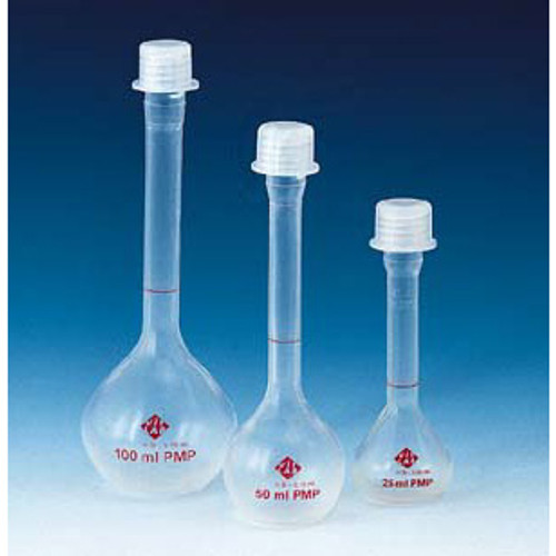 PP Volumetric Flask with Screw cap, Class B, 10 mL, Pack/6