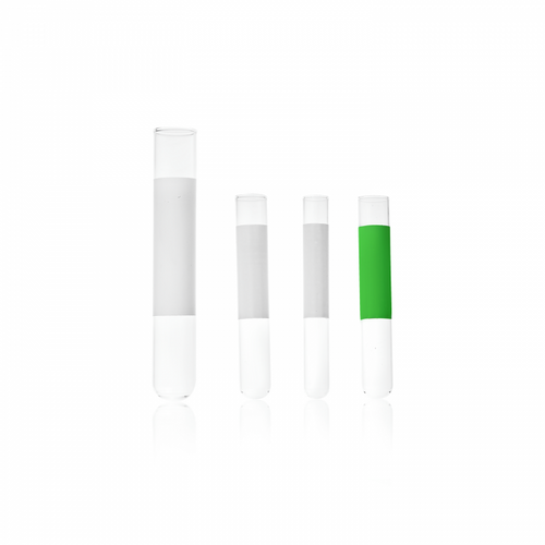 KIMBLE® MARK-M® Borosilicate Glass Tube with Green 1-3/8" Vertical Label, 10 x 75 mm, 3 ml, case/1000