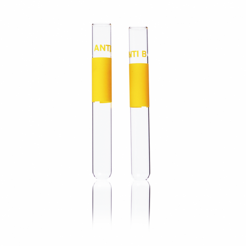 KIMBLE® Borosilicate Glass MARK-M® ANTI B Yellow Color-Coded Tubes, 10 x 75 mm, 3 ml, case/1000