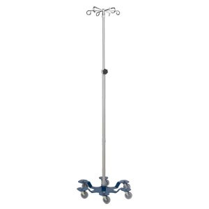IV Stand, 6 Hook, 6 Leg, Powder Coated Low Center of Gravity Base