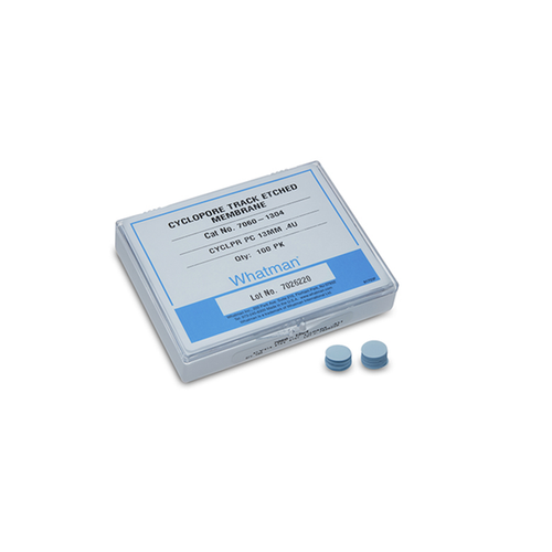 Cytiva Membrane Filter Paper Circles, 47mm Diameter, Cyclopore Track-Etched Polycarbonate, 0.4um Pore Size, pack/100