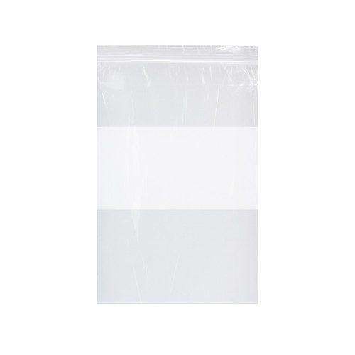 Reclosable Bags, Zip Bag, Clear with White Block, 2 mil, 9" x 13", case/1000