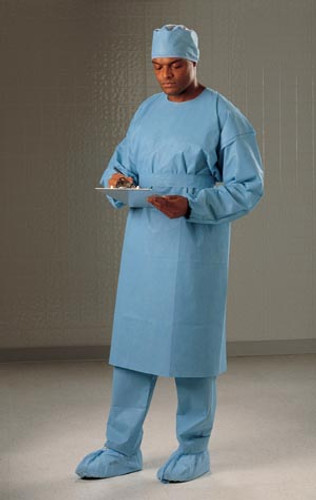 Halyard Control Cover Gown, Blue, X-Large, case/100