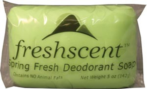 Soap, Spring Fresh Deodorant Scent, 5 ounce Bar, Vegetable Based, Individually Wrapped, case/72