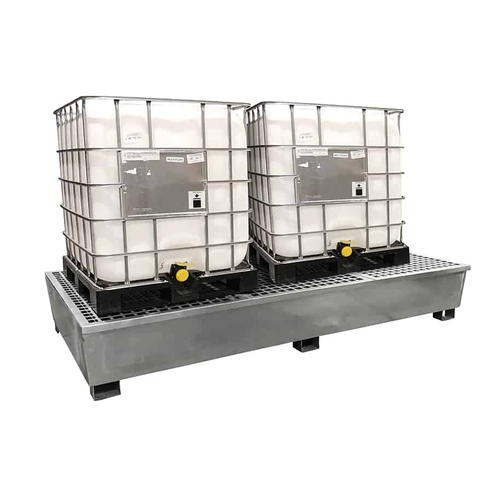 Ultra-Steel Twin IBC Spill Pallet, Gray