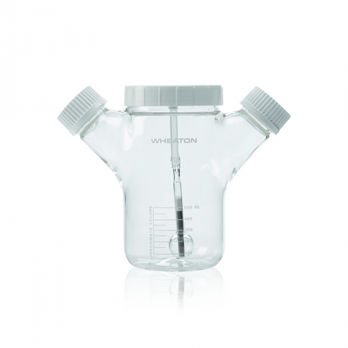 Wheaton® Borosilicate Glass MAGNA FLEX Double Sidearm Spinner Flask, 6000 ml
