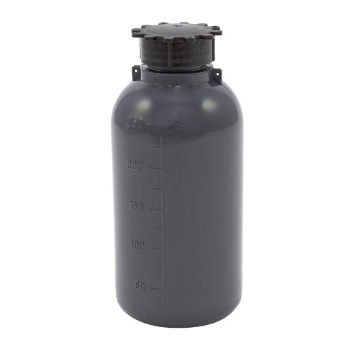 Lockable (Tamper Evident) Security Bottles, Opaque Gray LDPE, 250mL, case/50