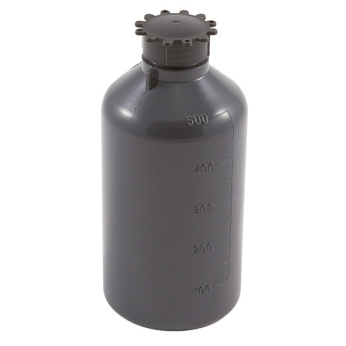 Lockable (Tamper Evident) Security Bottles, Opaque Gray LDPE,500mL, case/25