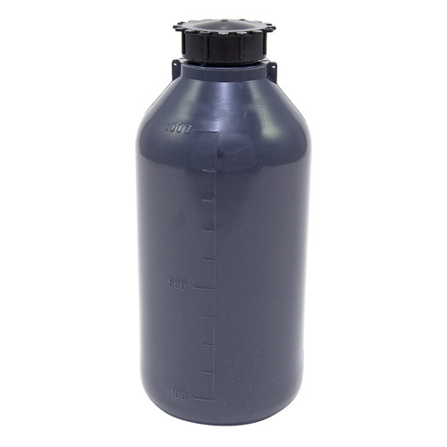 Lockable (Tamper Evident) Security Bottles, Opaque Gray LDPE, 1000mL, case/10