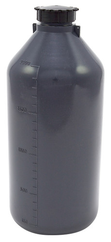 Lockable (Tamper Evident) Security Bottles, Opaque Gray LDPE, 2000 ml, pack/2