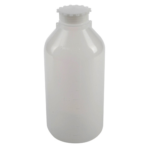 Lockable (Tamper Evident) Security Bottles, Narrow Mouth LDPE, 1000mL, pack/5