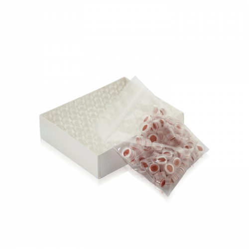 Wheaton® ABC Vials, 1.8 mL Borosilicate Glass, Convenience Pack, Clear, White PTFE / Red Silicone, Natural, pack/100