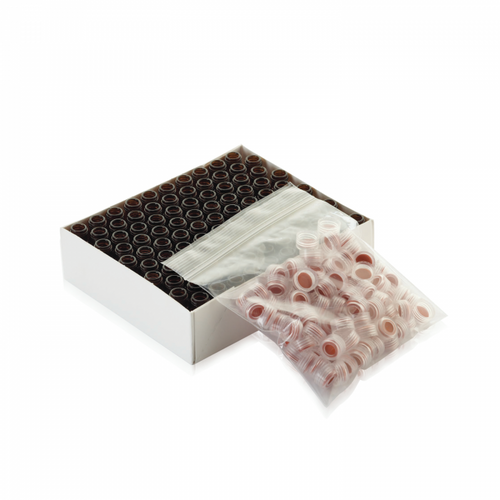 Wheaton® ABC Vials, Borosilicate Glass, Convenience Pack, Amber, White PTFE / Red Silicone, Natural Wheaton® ABC Vials, Borosilicate Glass, Convenience Pack, Amber, White PTFE / Red Silicone, Natural