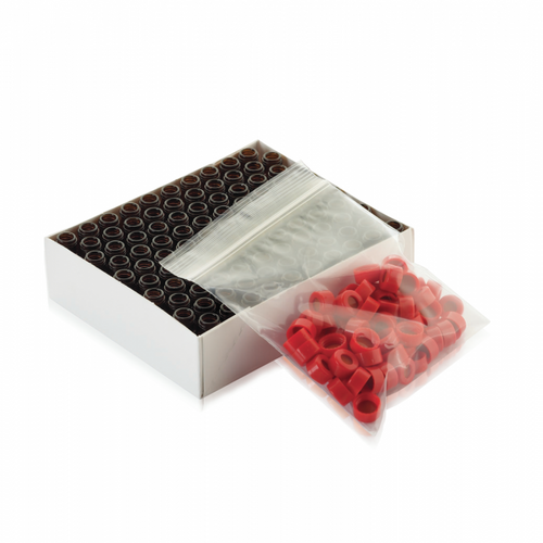 Wheaton® ABC Vials, Borosilicate Glass, Convenience Pack, Amber, White PTFE / Red Silicone, Red Wheaton® ABC Vials, Borosilicate Glass, Convenience Pack, Amber, White PTFE / Red Silicone, Red