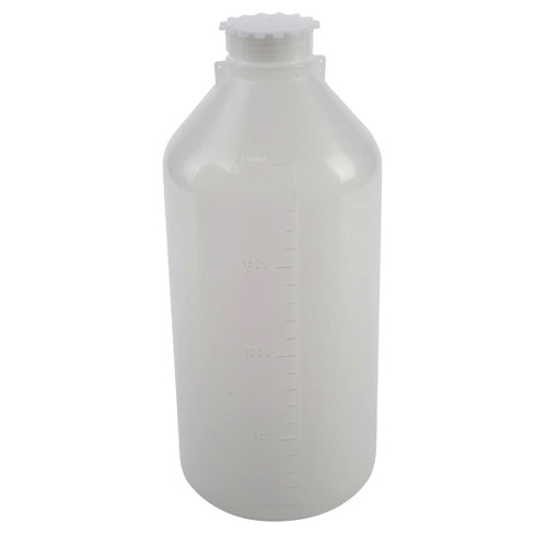 Lockable (Tamper Evident) Security Bottles, Narrow Mouth LDPE, 2000mL, pack/2