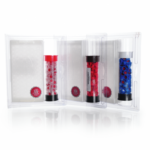 Wheaton® MicroLiter® Component Kit, 12 x 32mm Screw Thread Vial, Borosilicate Glass, 9mm Red Caps, Clear Vials with Patch, PTFE/Silicone, Pre-Cut Septa, Pack/100