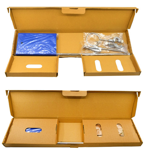 4 Piece Set: Rectangular Retort Stand, Rod, Clamp & Ring Set, 8"x5" Steel Base, 23.6" SS Rod, 3" Steel Support Rings, 4-Pronged Cork-Lined Clamp
