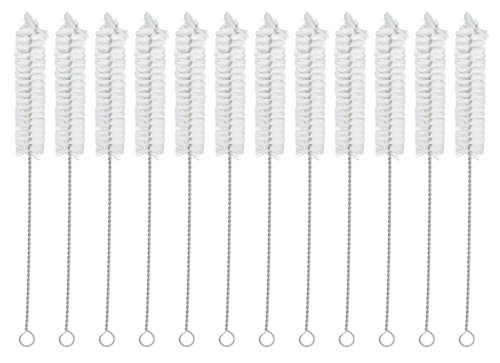 Bristle Cleaning Brushes with Fan-Shaped Ends, 9", Stainless Steel Wire Handle, for 0.6"- 0.8" Openings, case/12