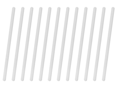 Polypropylene Stirring Rods, 9.8", Rounded Ends, 10mm Diameter, Chemical & Heat Resistant Plastic, case/12