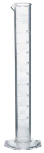 Measuring Cylinder, 100 ml, Class B, Octagonal Base, TPX Plastic, Industrial, Autoclavable
