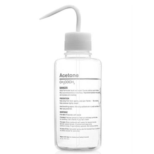 Nalgene® 2429-0501 RTU Wash Bottles, FEP, Labeled Acetone, 500mL, case/4