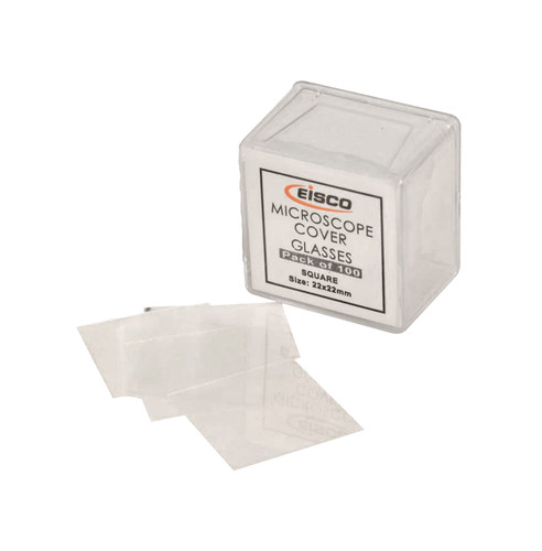 Slide Cover Slips, 100 pack, Square, Microscope Glass Covers, 18 x 18mm