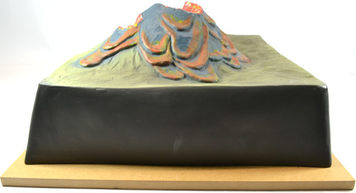 Geological Model, Active Volcano 17" with Cut Away View, Table Top Geological Model, Active Volcano 17" with Cut Away View, Table Top