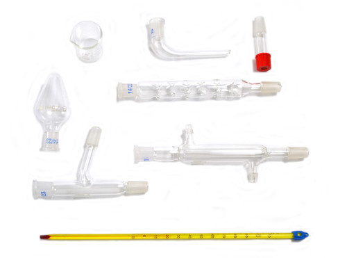 Starter kit for Simple Organic Chemistry, 8 Pieces with Case, Borosilicate Glass
