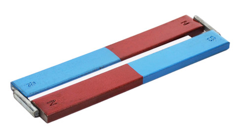 Bar Magnets, 6", N/S, with Keepers, Chrome Steel, pack/2