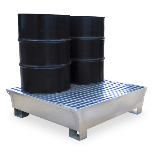 Ultra Steel Spill Pallet, 2-Drum, 68 gal sump, 14 gauge P2