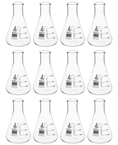 Erlenmeyer Flask, Borosilicate, 100mL, case/12