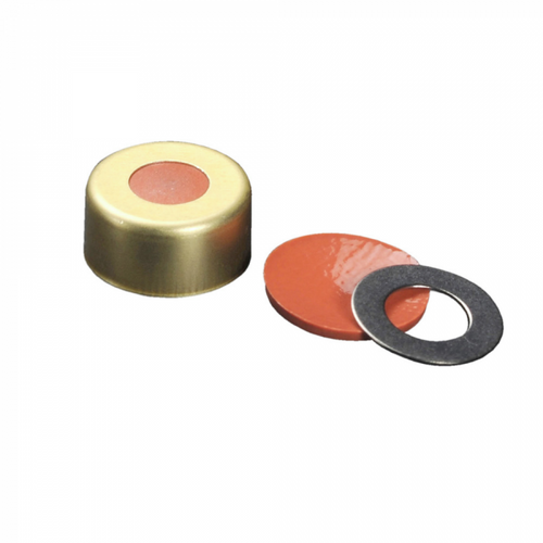 Wheaton® MicroLiter 11 mm Crimp Seals with Septa, FEP/Butyl, Yellow, Pack/100