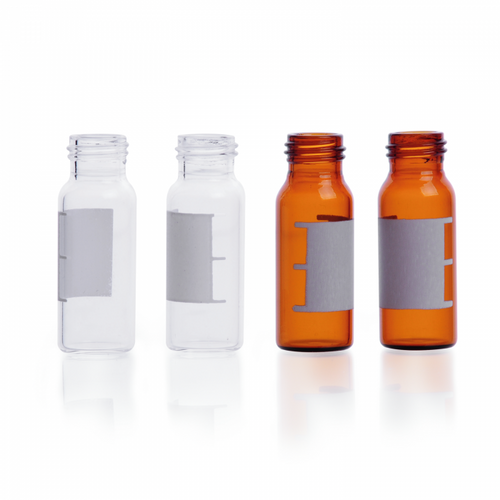 Wheaton® MicroLiter® 76-Series Vials, Borosilicate Glass, 12 x 32mm, Amber, Non-Silanized with Patch, Pack/100