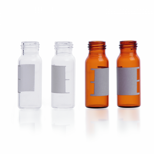 Wheaton® MicroLiter® 76-Series Vials, Borosilicate Glass, 12 x 32mm, Amber, Silanized with Patch, Pack/100