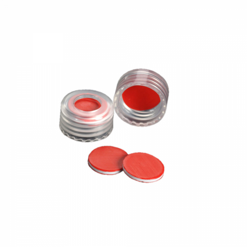 Wheaton® MicroLiter® 9mm Caps With Septa, PTFE / Silicone  Septa, Natural, Pack/100